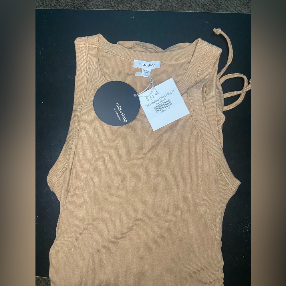 Really long tan dress. Size S.